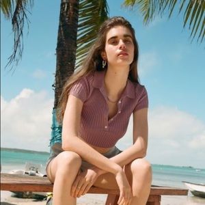 NWT Urban Outfitters Cropped Sweater Polo